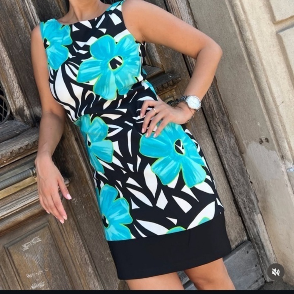 Alyx Black and Blue Floral Mini Dress